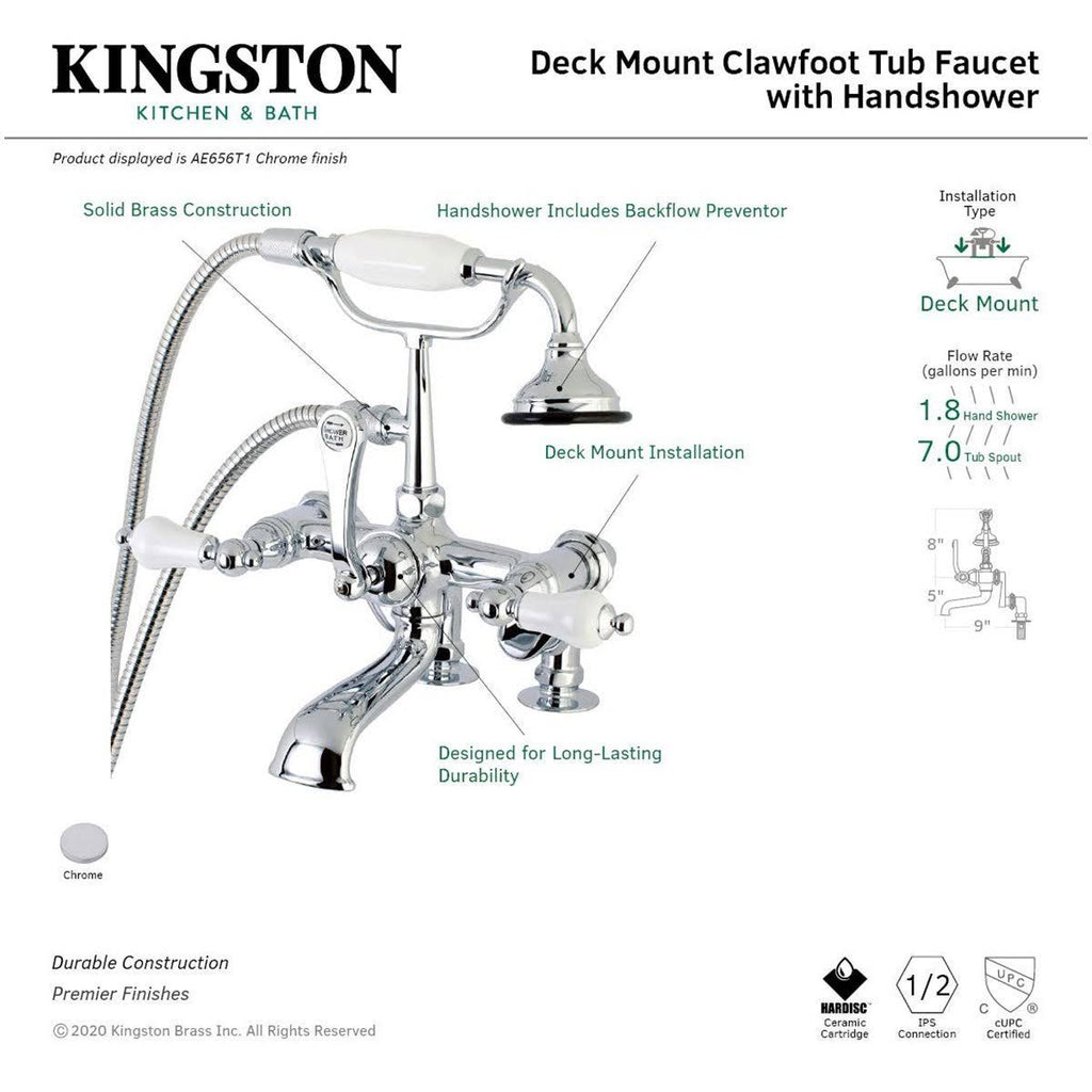 Chrome Clawfoot Tub Faucet with Hand Shower P429299