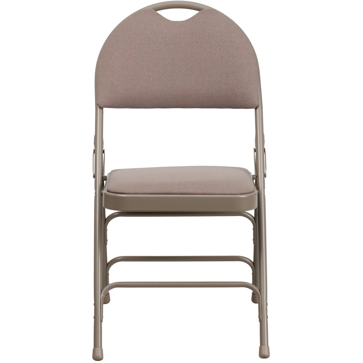 Beige Fabric Metal Folding Chair P425745