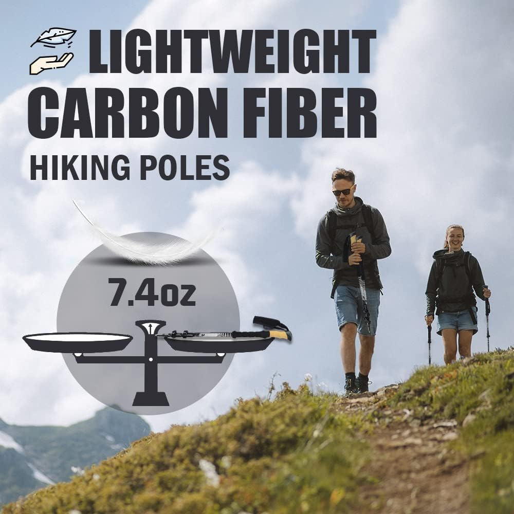 Carbon Fiber Trekking Poles with Cork Handle Y990650