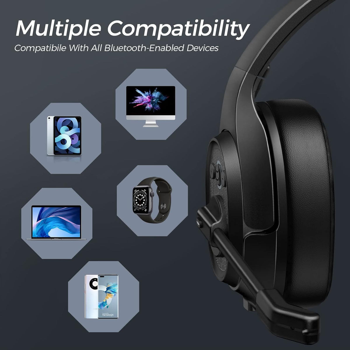Bluetooth Headset with Microphone Noise Cancelling Wireless Headphone C6131