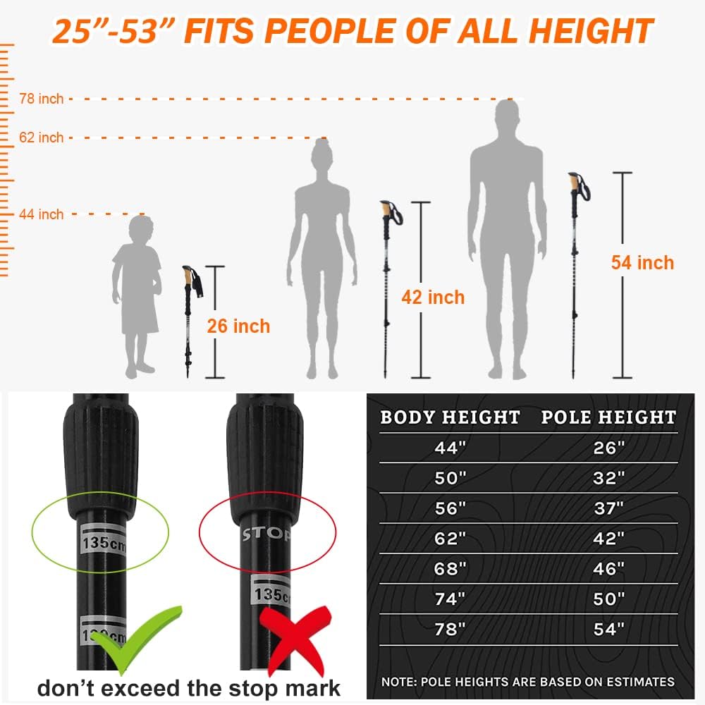 Carbon Fiber Trekking Poles with Cork Handle Y990650