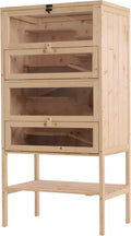 5-Tier Wooden Hamster Cage with Openable Top and Front Door Q3533