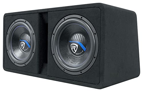 Dual 10" 2400w Car Subwoofers with Vented Sub Enclosure Box, 2 Ohm, Black X86071