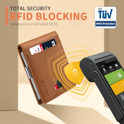 Slim Leather RFID Blocking Bifold Wallet O765299