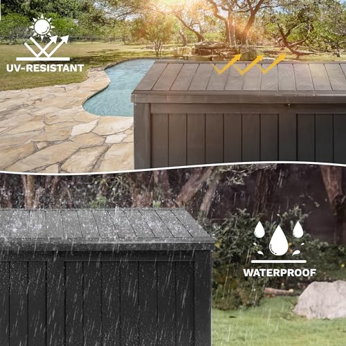 120 Gallon Black Resin Outdoor Storage Box L374900