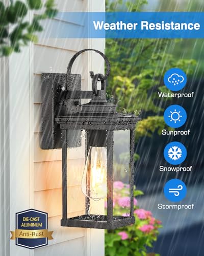 2 Pack Matte Black Outdoor Wall Lights F85121