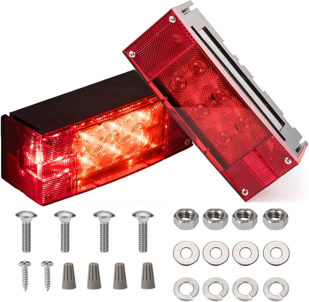 2PCS 12V LED Submersible Rectangular Trailer Lights U78762