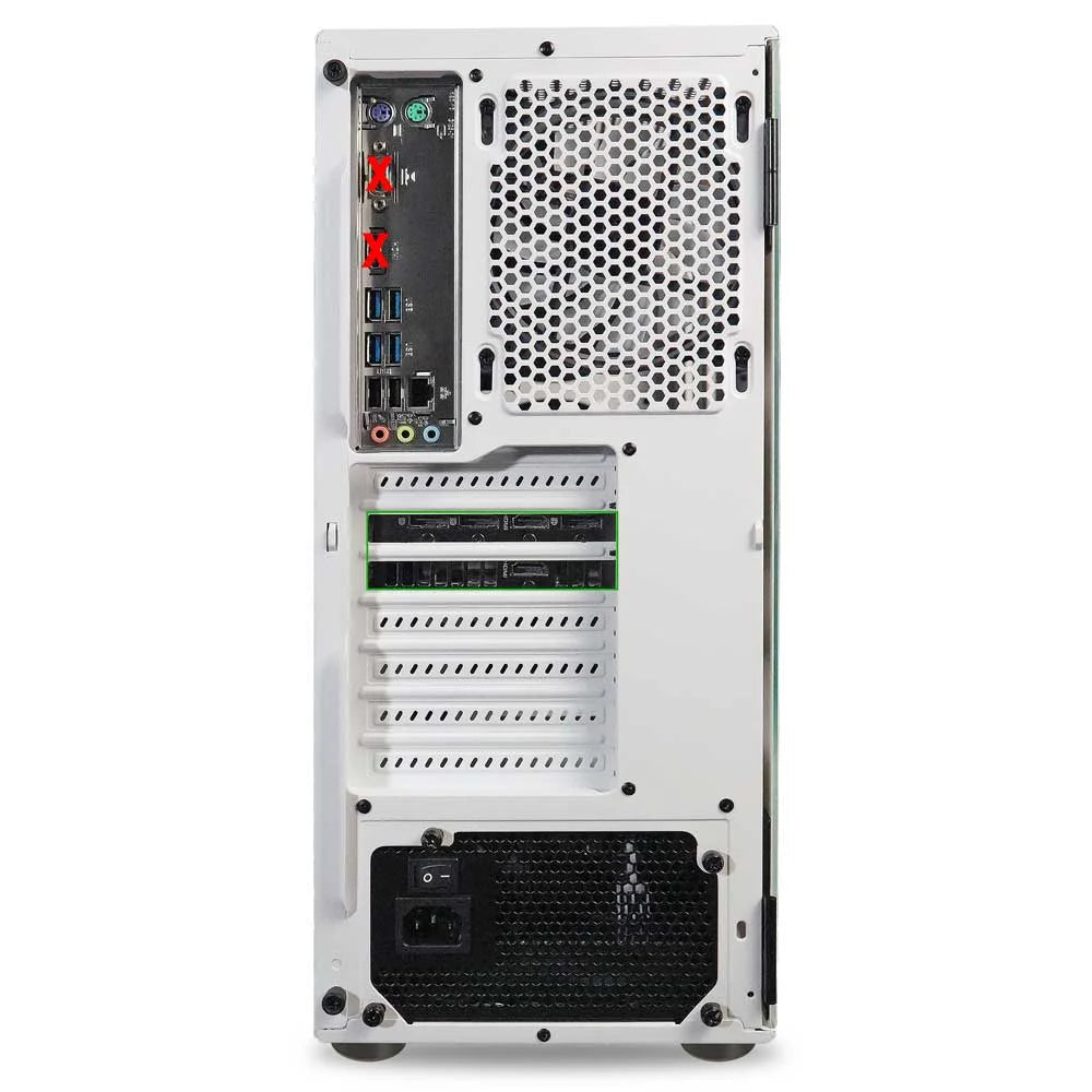 White AMD Ryzen 5 2600 NVIDIA RTX 3060 12GB 32GB DDR4 3200 RAM 1TB NVMe SSD Windows 11 Pro Gaming PC N49805