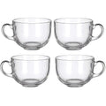 Set of 4 16oz Glass Mug with Handle E243