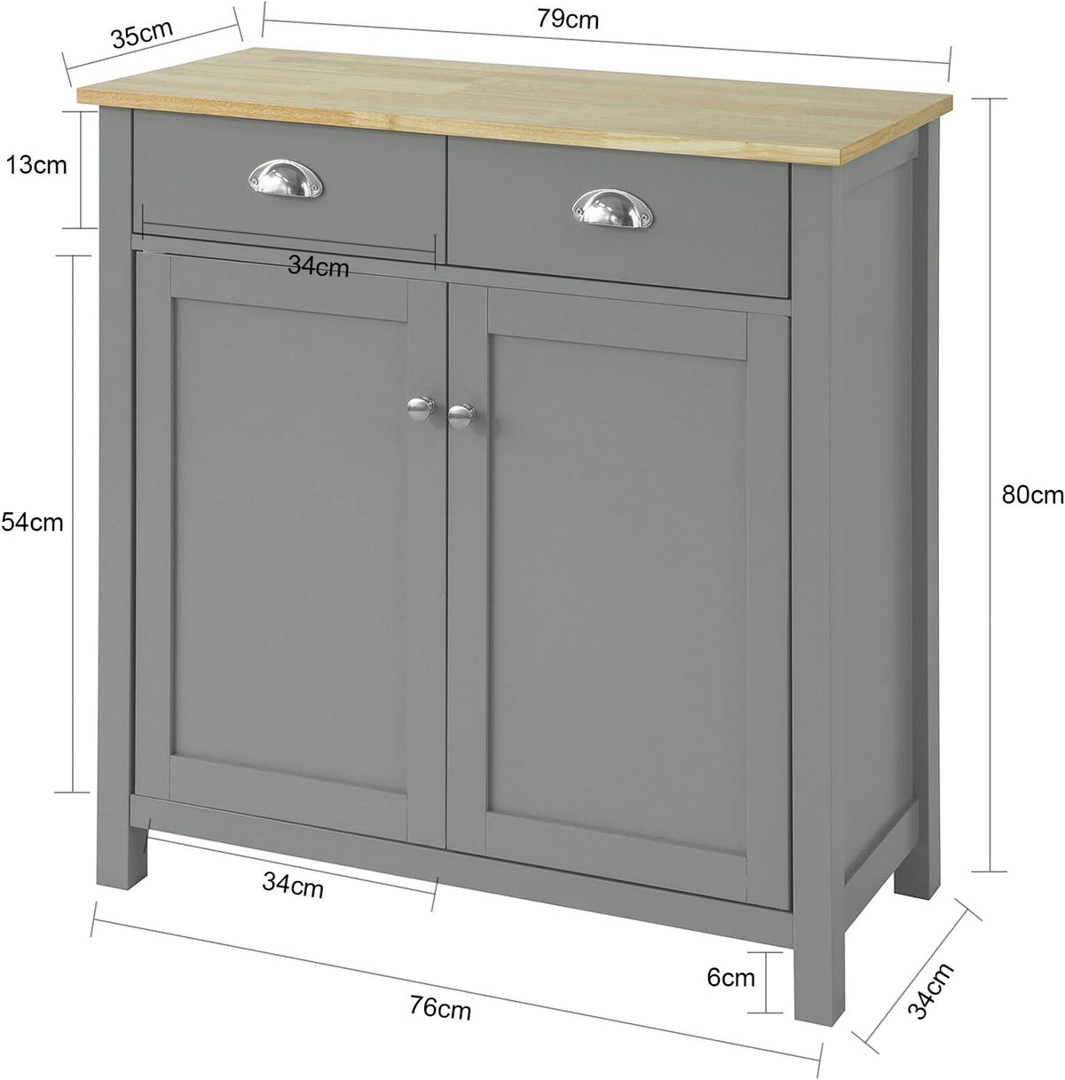 Grey Storage Cabinet Sideboard T48240