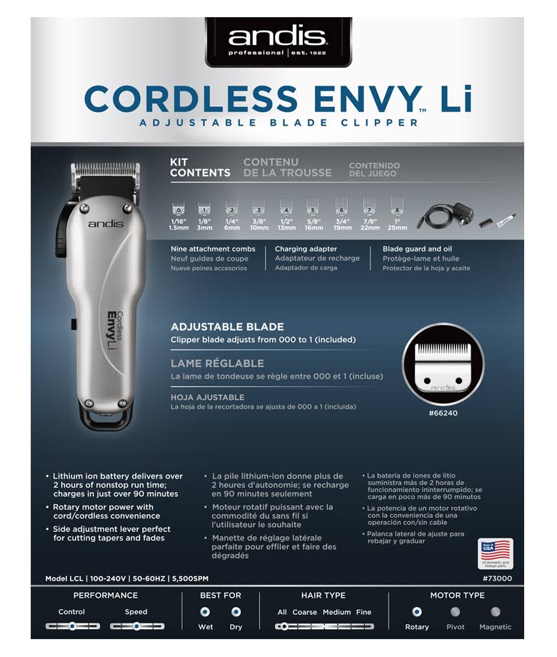 Cordless Adjustable Blade Clipper L3189