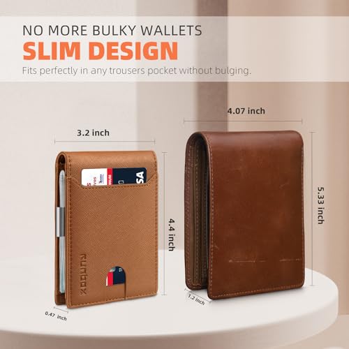 Slim Leather RFID Blocking Bifold Wallet O765299