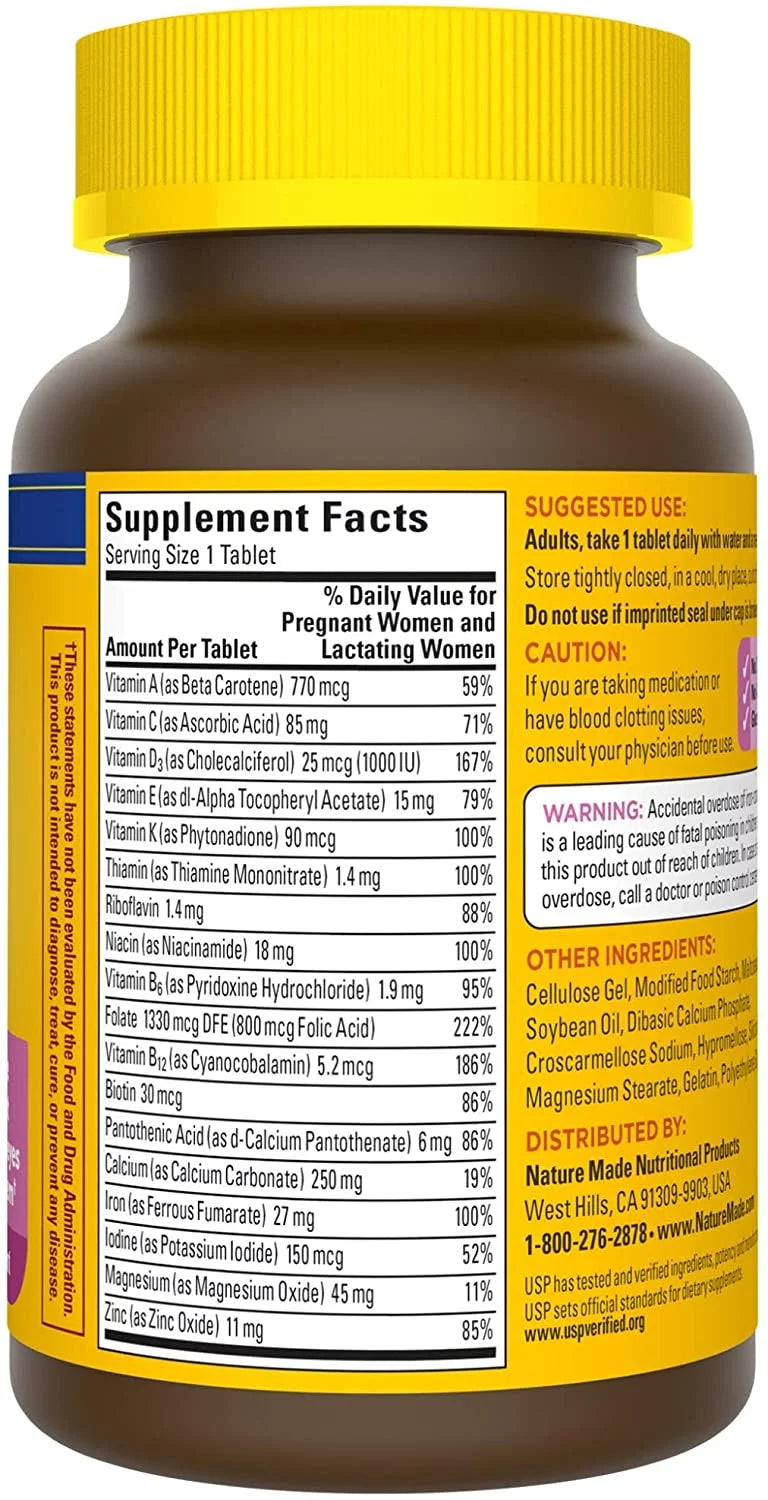 90 Tablets Prenatal Multi Dietary Supplement (Pack of 2) V452