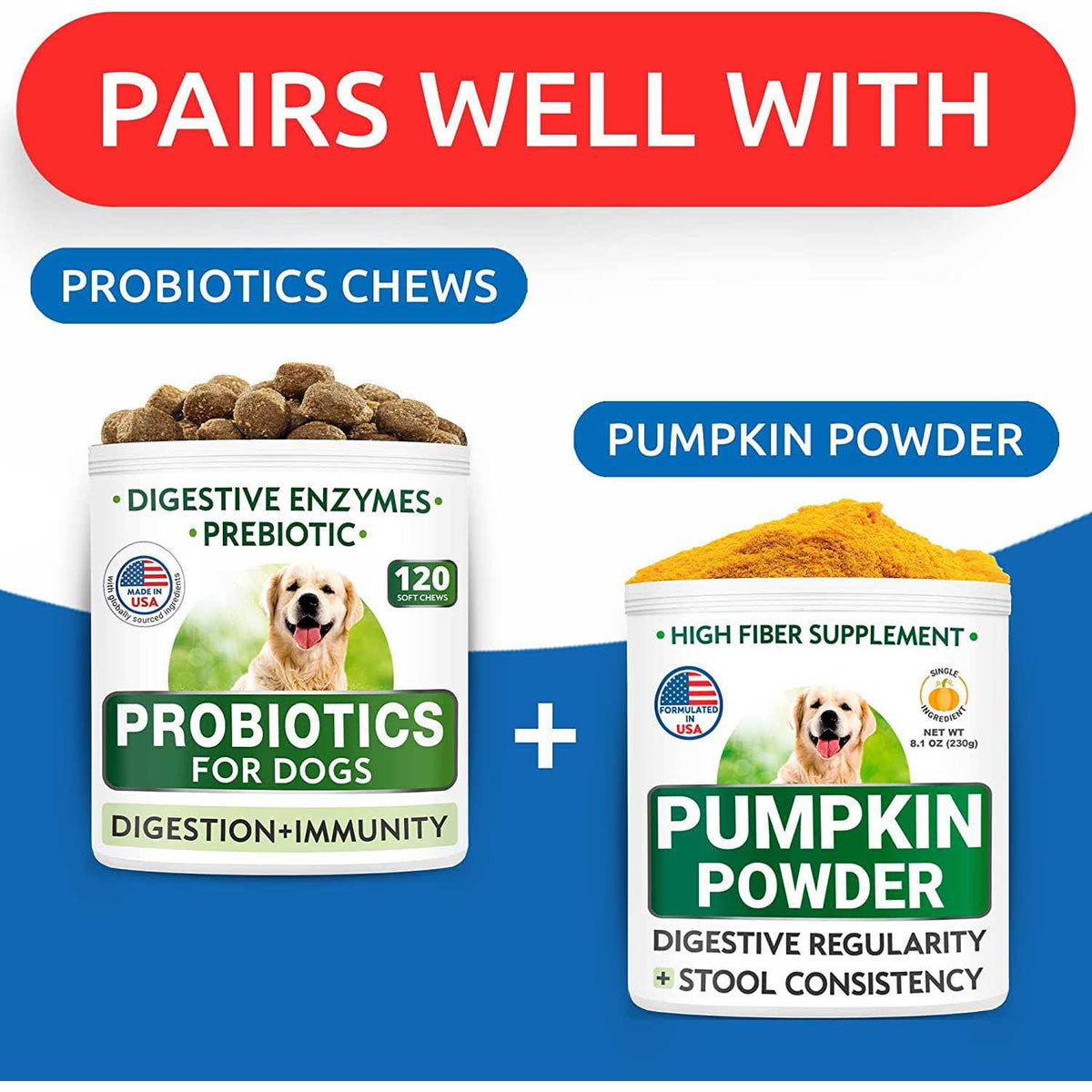 Pumpkin Powdered Fiber Supplement for Dogs 8.1oz Q477