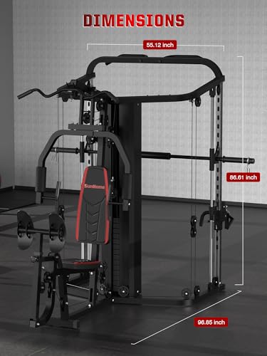 Smith Machine with 138LB Weight Stack W8474