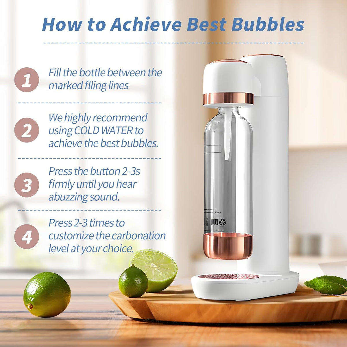 Sparkling Water Maker Soda Maker Machine with 1L PET Bottle B325036