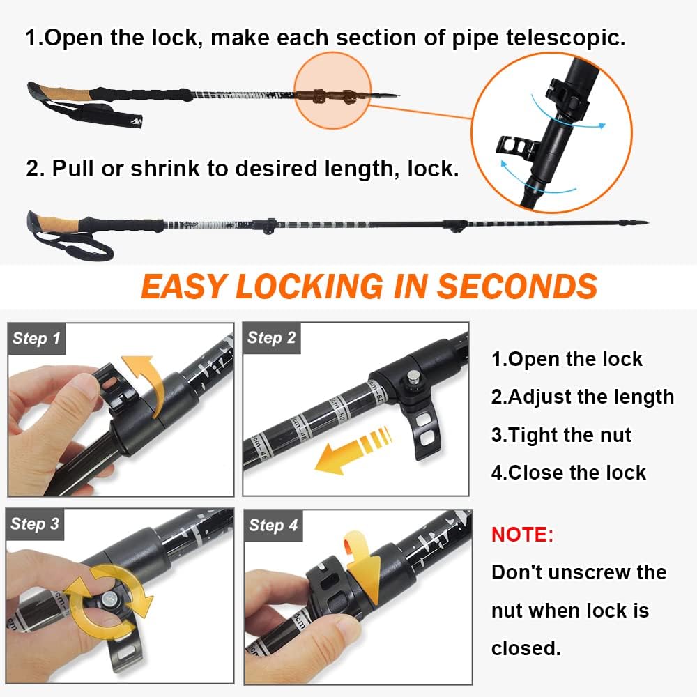 Carbon Fiber Trekking Poles with Cork Handle Y990650