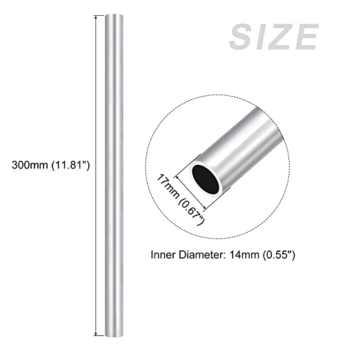 18mm OD x 12mm ID x 300mm L Aluminum Round Tubing Z37521