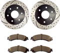 Rear Brake Kit with Drilled Slotted Rotors and Ceramic Brake Pads L80914