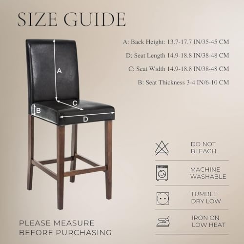 Waterproof PU Bar Stool Covers Set of 2 V176