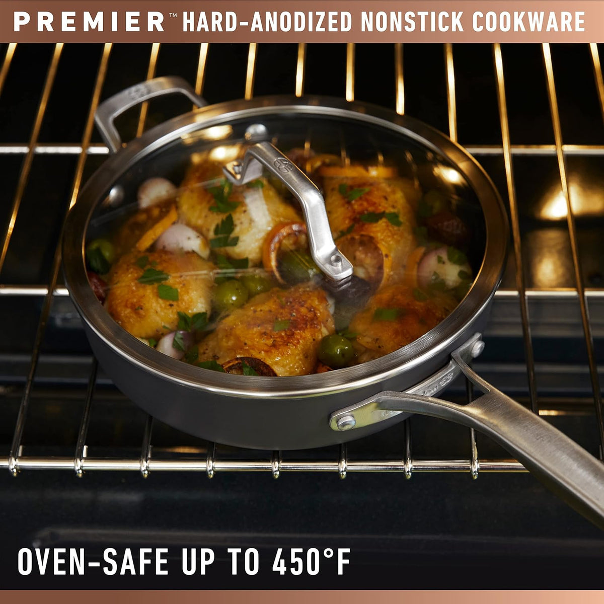 12-Inch Hard-Anodized Nonstick Frying Pan with Lid X744