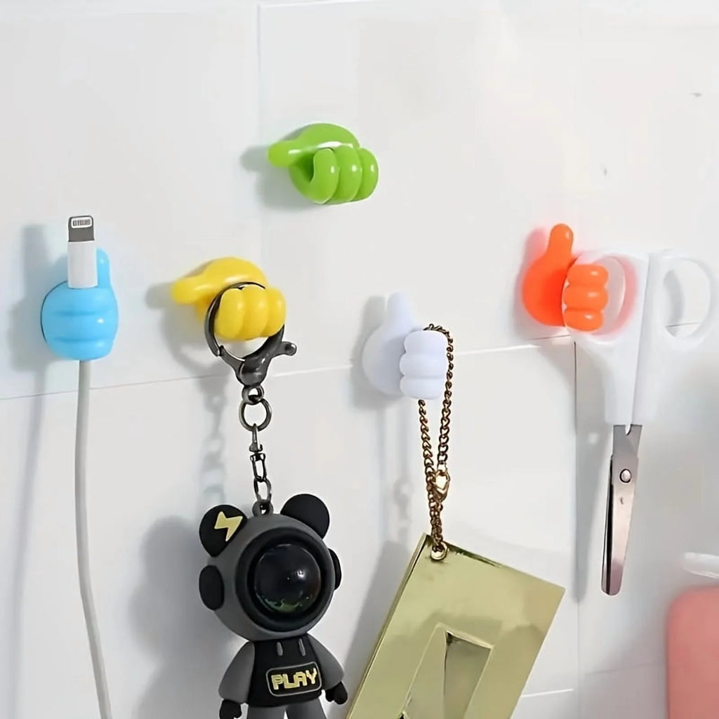 50 Pcs Silicone Thumb Wall Hook Adhesive Cable Clip Key Hanger N627506
