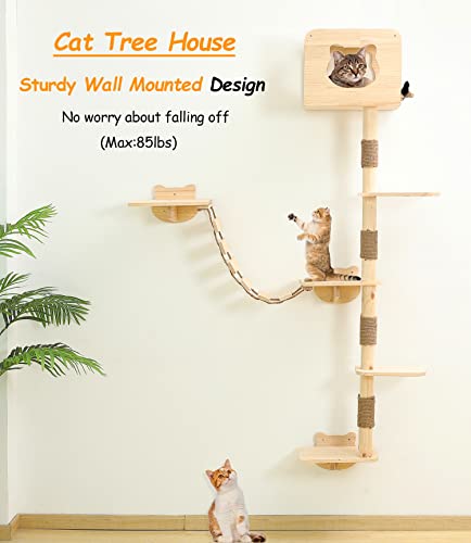 75 Inch Solid Wood Cat Tree B879