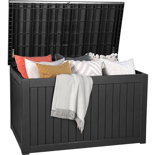 120 Gallon Black Resin Outdoor Storage Box L374900