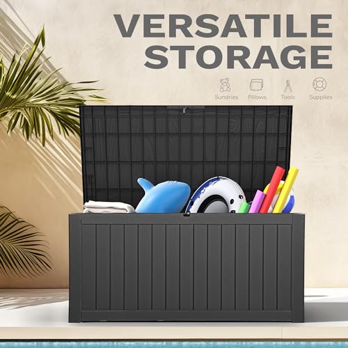 120 Gallon Black Resin Outdoor Storage Box L374900