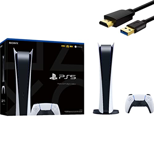 PlayStation 5 Digital Edition 825GB Gaming Console with 1 Wireless Controller Q107