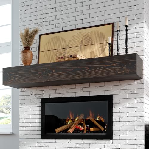 Oak Floating Mantel Shelf 60 X 9 X 6 inch T582854