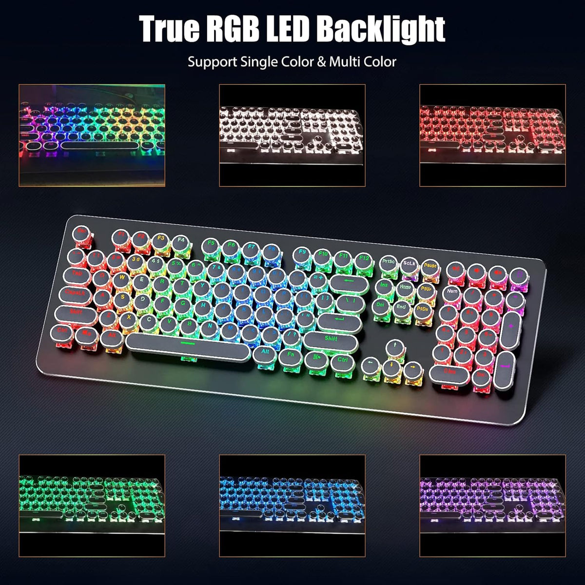 Black 108-Key Mechanical Gaming Keyboard with Blue Switch B54112