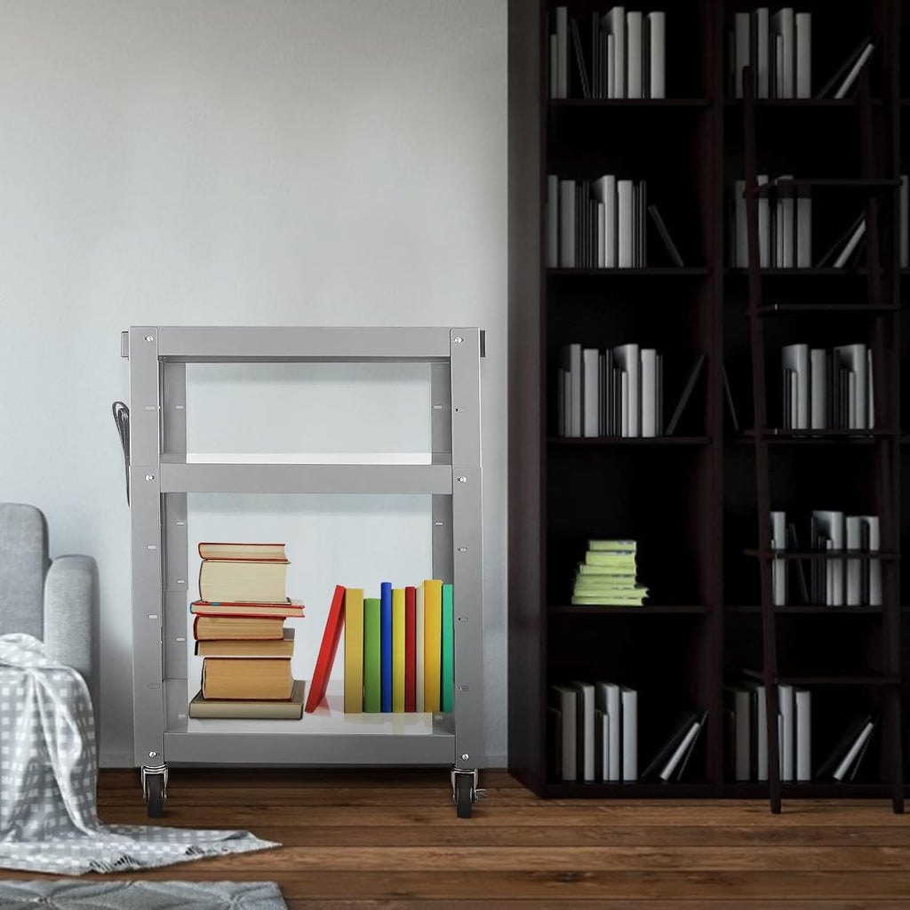 Steel Height Adjustable Media Cart with Outlets G288
