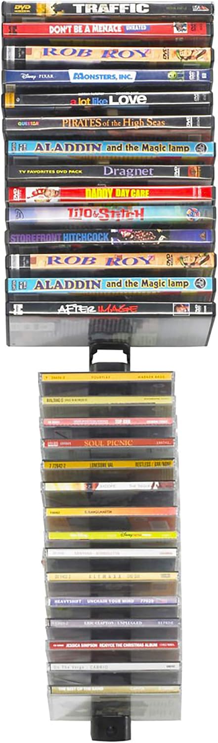 Black 4-pack Wall-Mount Media Storage Rack S23634