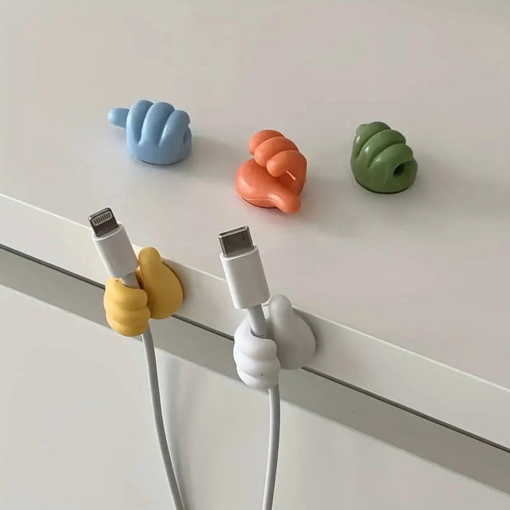 50 Pcs Silicone Thumb Wall Hook Adhesive Cable Clip Key Hanger N627506