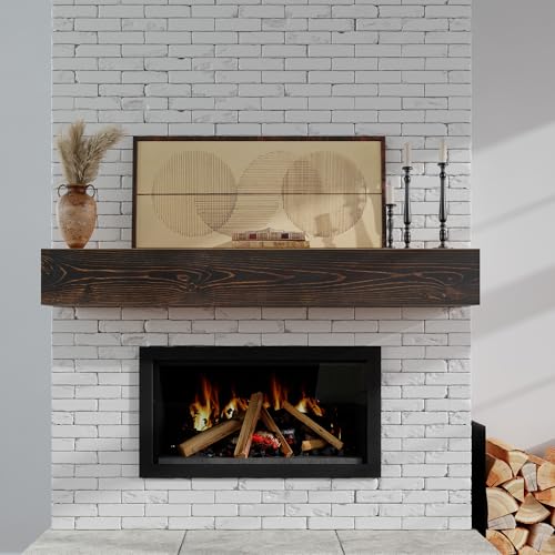 Oak Floating Mantel Shelf 60 X 9 X 6 inch T582854