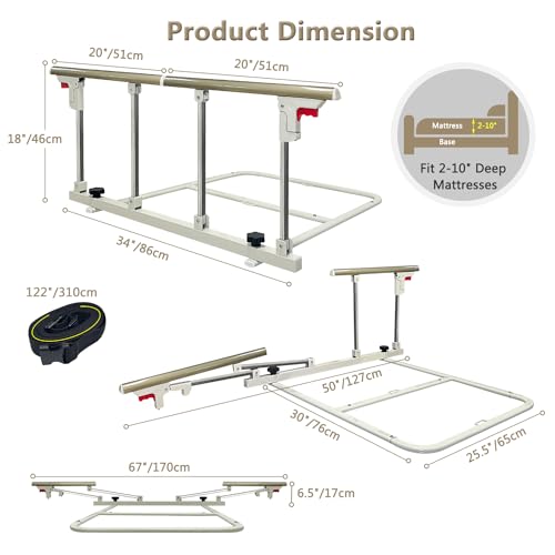 Collapsible Bedside Safety Rail for Bed K790