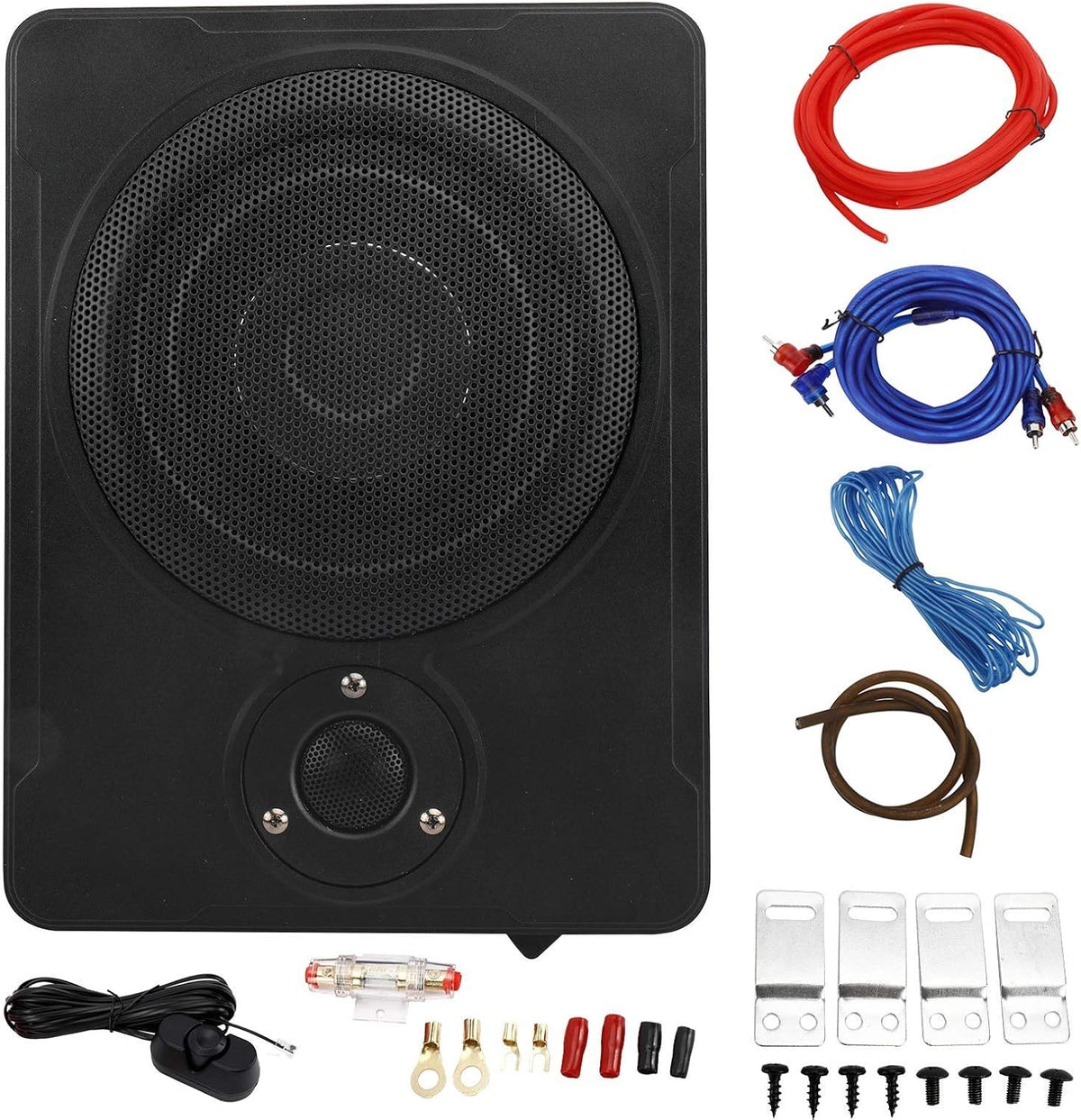 600w Car/Truck Audio Slim Under-Seat Powered Subwoofer D638354