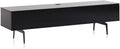 Black Wood and Glass TV Stand with Metal Legs E188