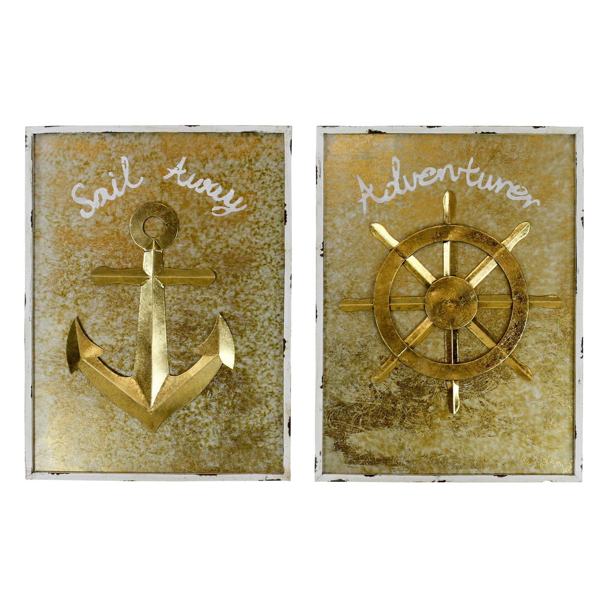 Nautical Wall Decor Set of 2 Gold U874822