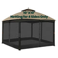 Black 10' x 10' 4-Panel Mosquito Netting with Zippers O61994