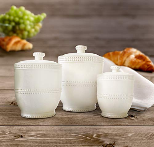 3-Piece Ceramic Canister Set White S85531
