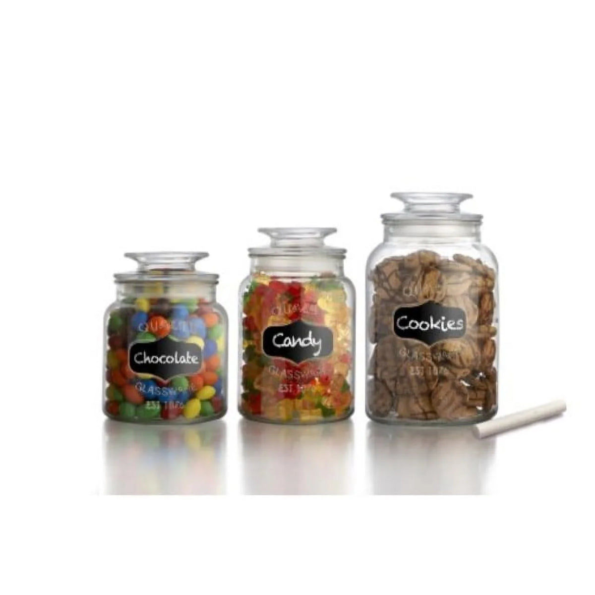 3-Piece Glass Canister Set with Airtight Lids T50241