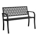 50" Heavy-Duty Metal Weatherproof Outdoor Bench C67655