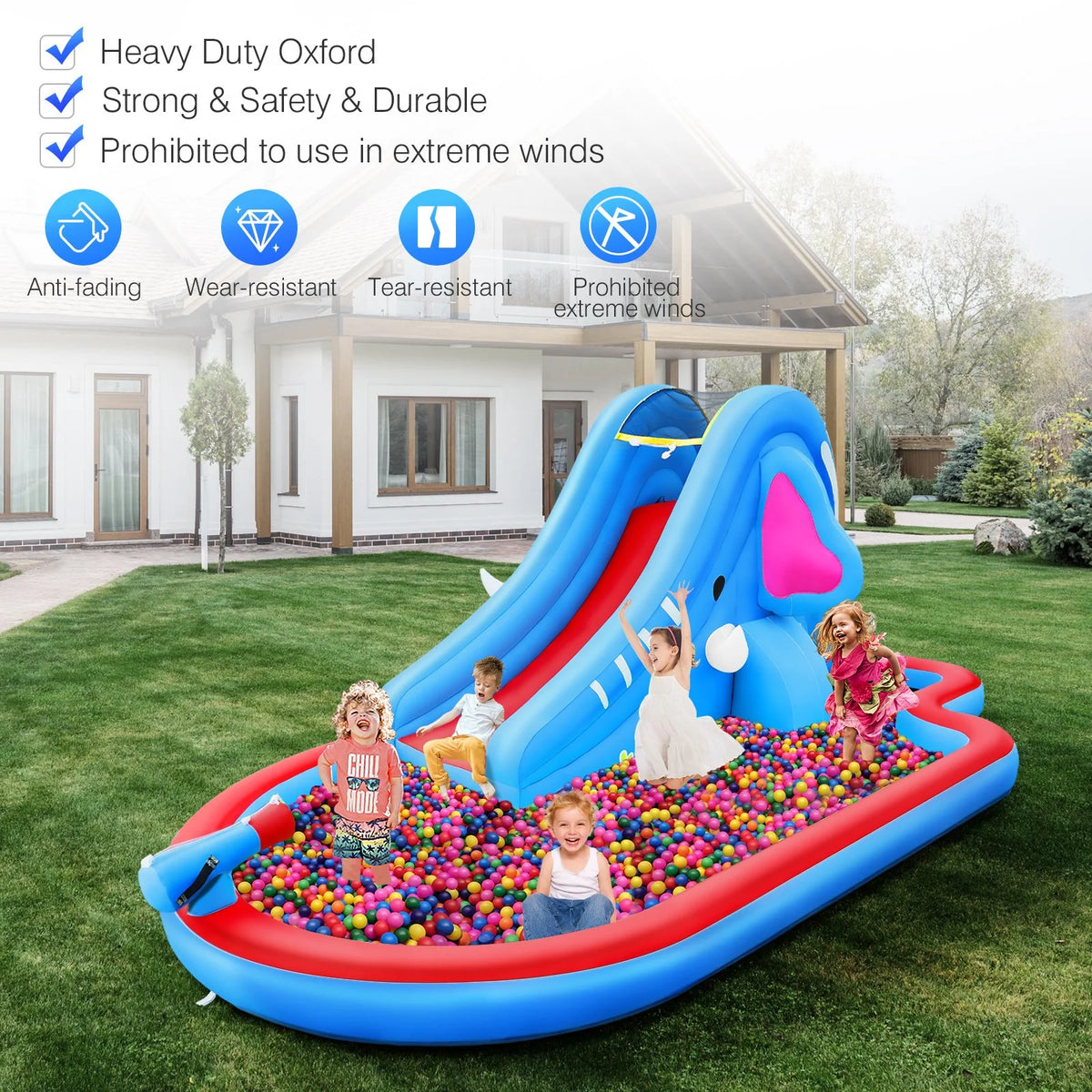 Inflatable Water Slide Kids Pool with Blower N3099