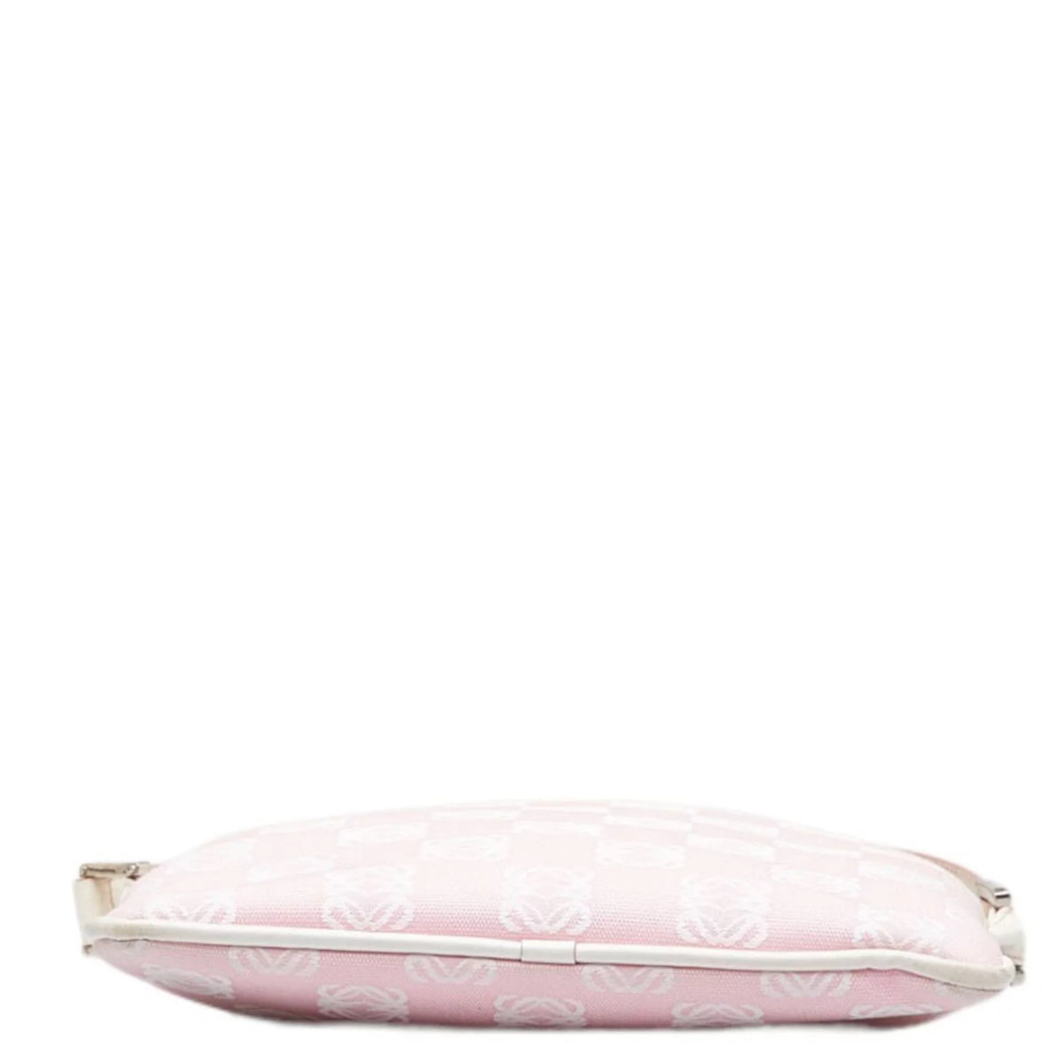 Pre-Owned Pink White Canvas Leather Shoulder Bag C24620