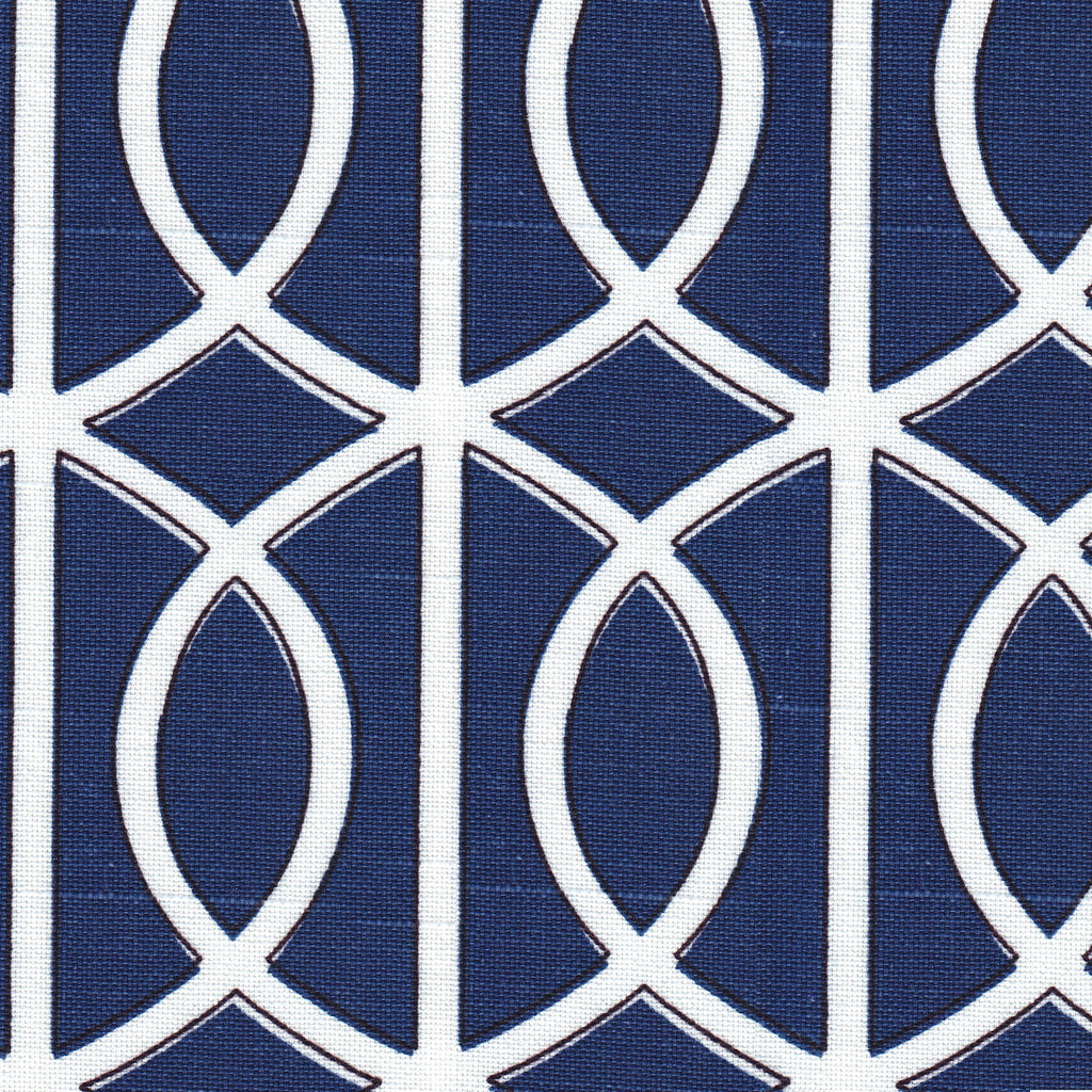 Cream and Blue Geometric Accent Armchair V6822