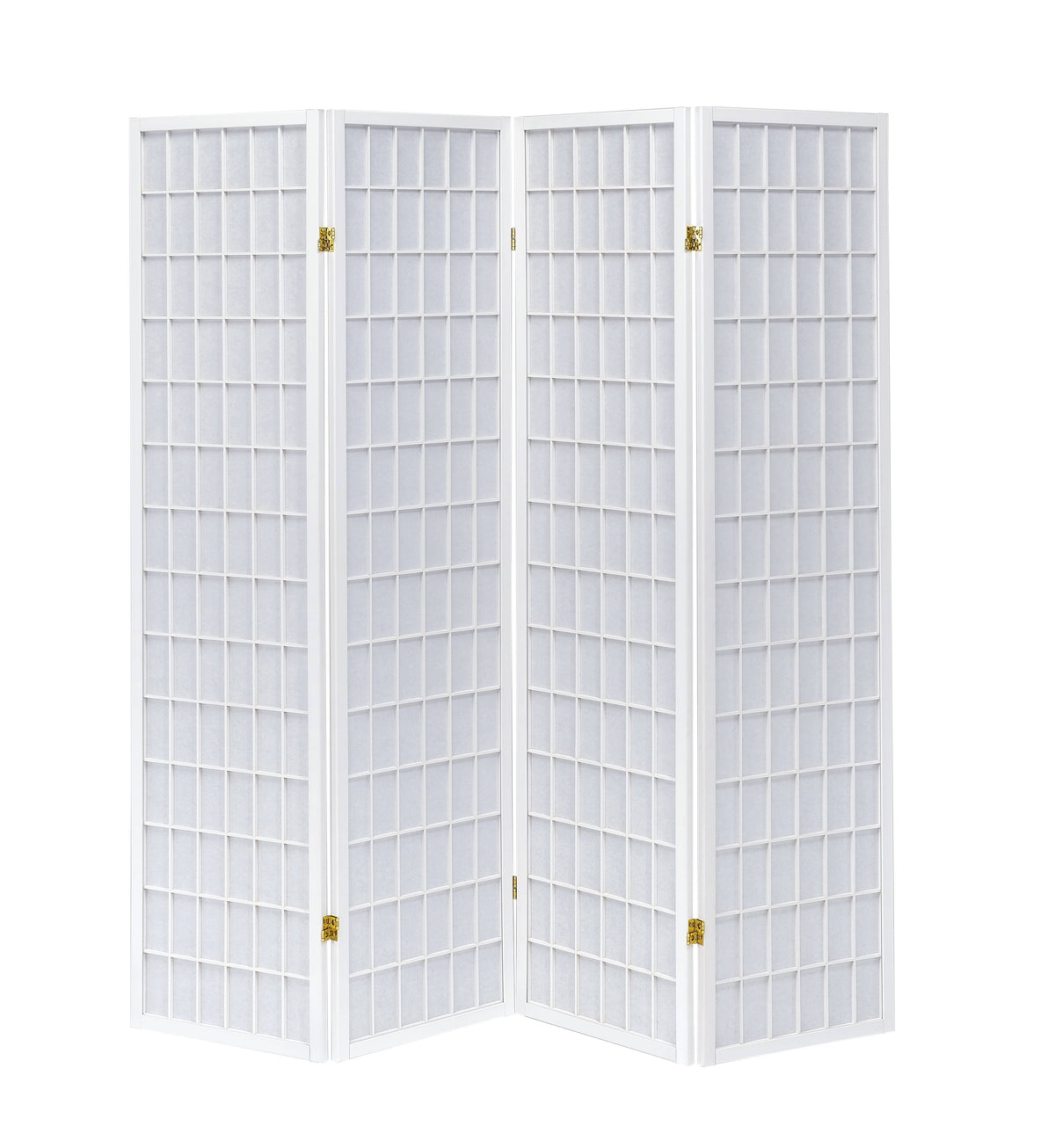 Antique White Four Panel Folding Screen C40064