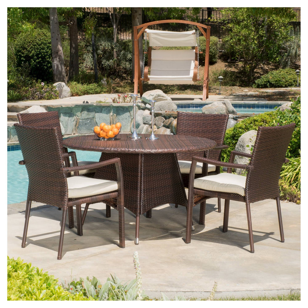 5 Piece Wicker Patio Dining Set P3556