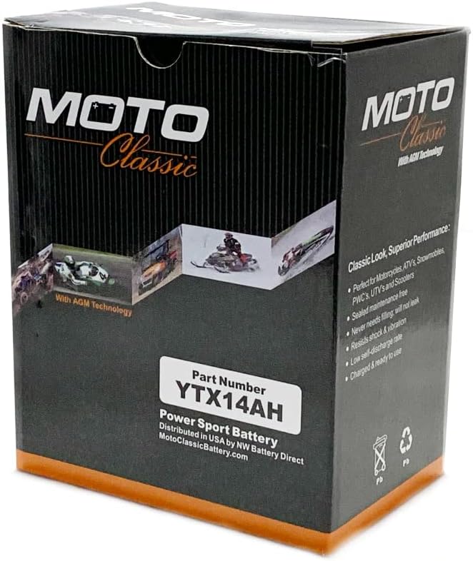 12V 14Ah 230CCA Maintenance Free Motorcycle ATV Battery Y75808